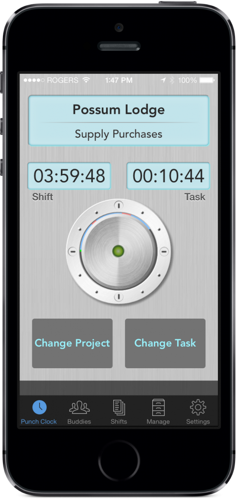 time tracking app interface